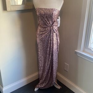 𝅺AIDAN by Aidan Mattox Sequin Strapless Column Gown NWT